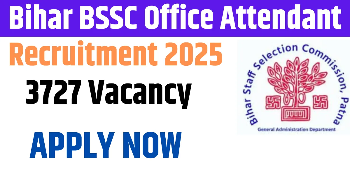 Bihar BSSC Office Attendant Recruitment 2025