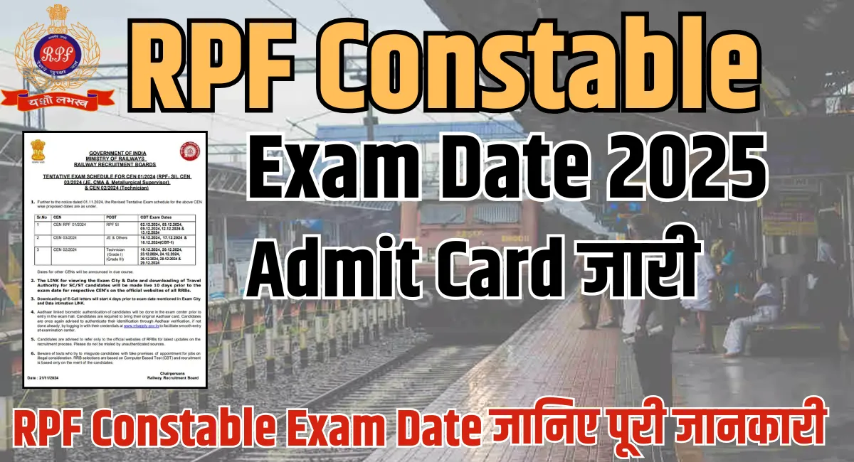 RPF Constable Exam Date 2025