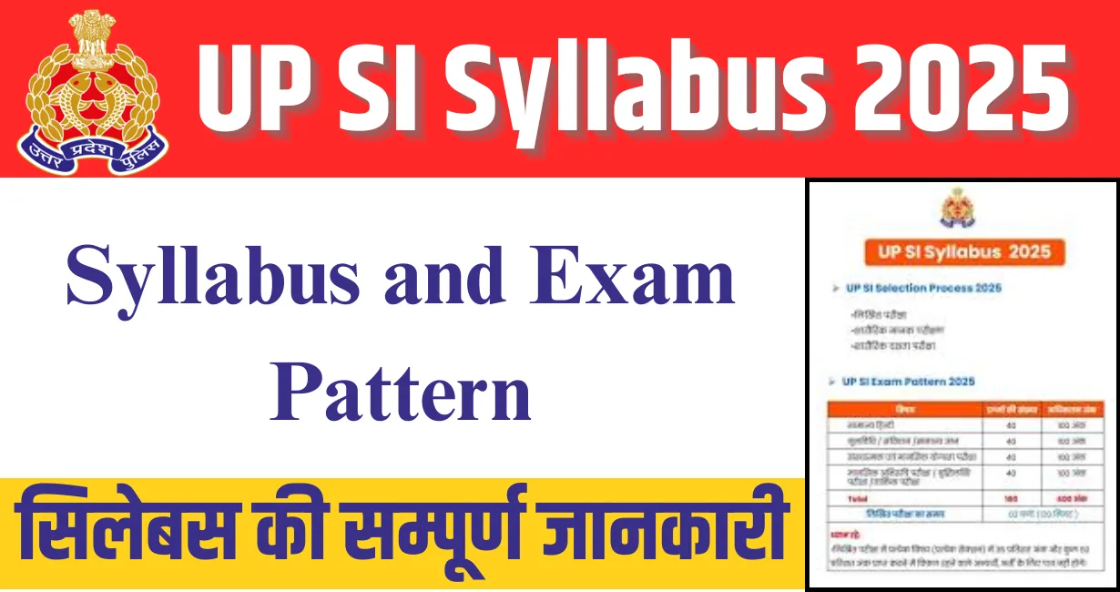 UP SI Syllabus 2025